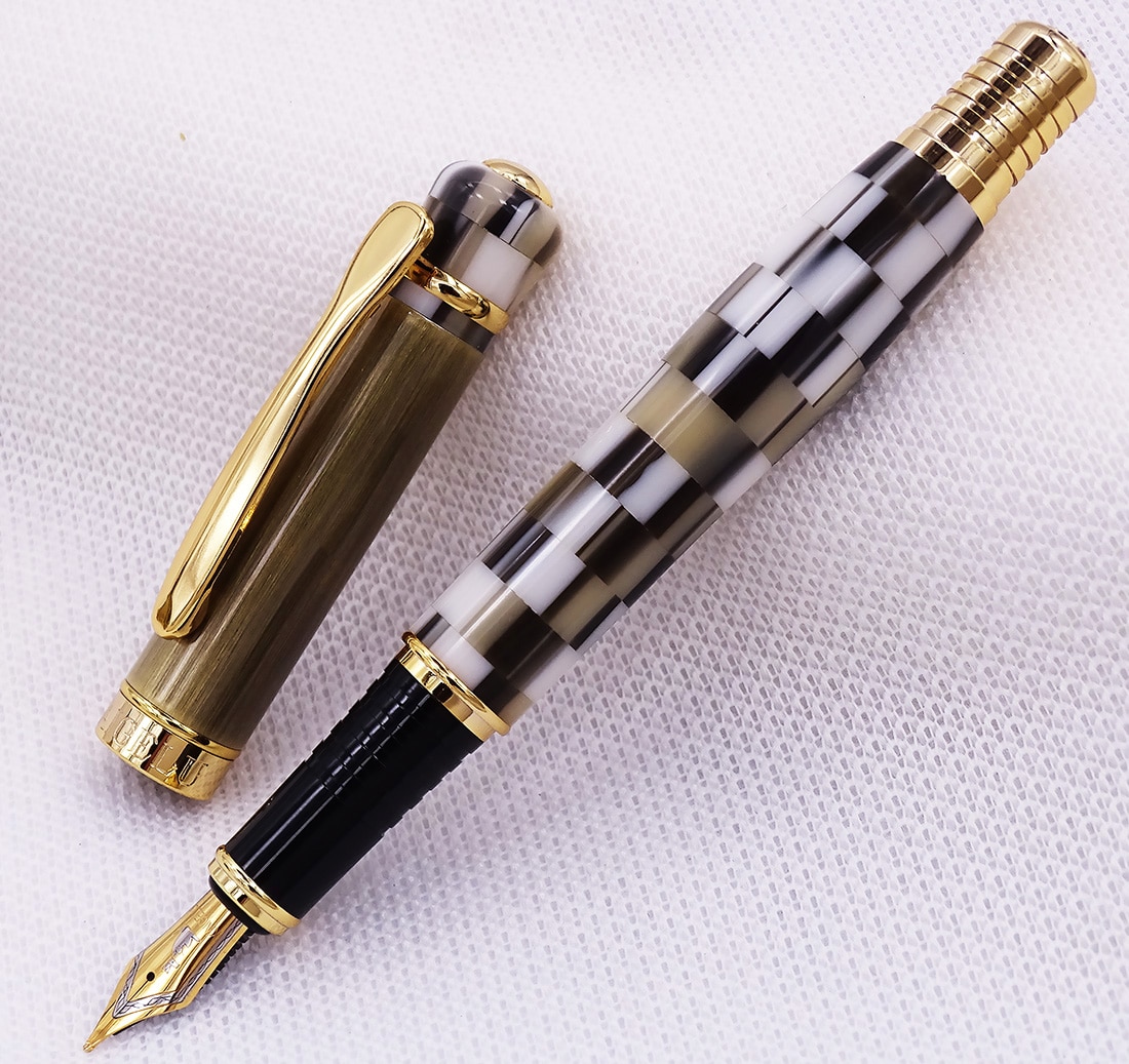 Kaigelu 316 / 336 Marble Celluloid Fountain Pen, 22KGP Medium Nib ...