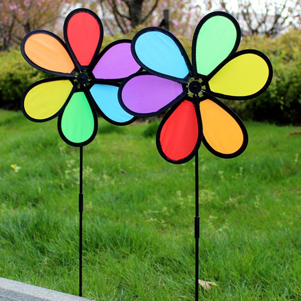 2Pcs Wingwill Cloth Pinwheel Decorative Windwill Bicyce Windwill Wind Spinner for Home Outdoor Children Kids