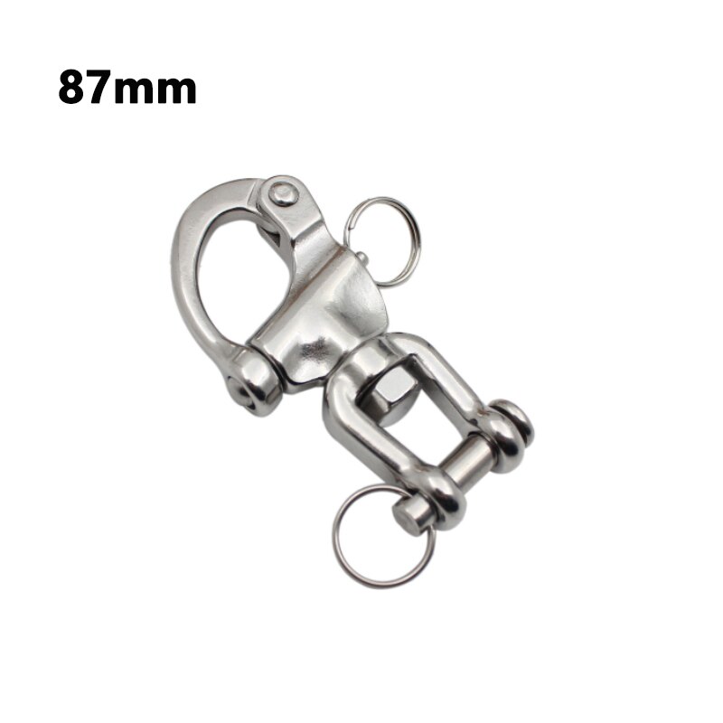 1/4 pcs 70/87/128mm 316 Snap Swivel Stainless Steel Shackle Marine Boat Sail Hardware Heavy duty high strength Snap shackle hook: 87mm / 1 pc