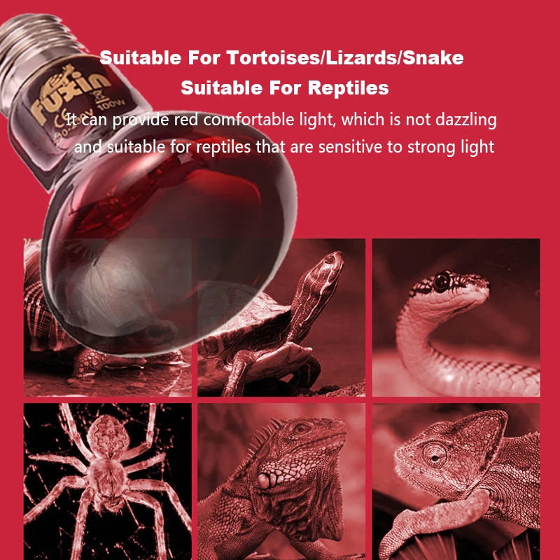 Lampe chauffante rouge 220-240V, 25W 50W 75W 100W, ampoule d'isolation infrarouge pour Reptiles amphibiens, serpent, lézards, bétail