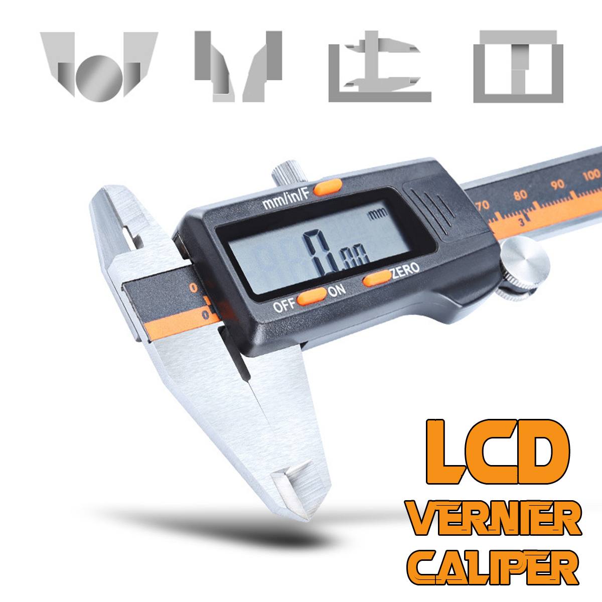 0-150mm Stainless Steel Electronic Digital Caliper LCD Vernier Caliper Gauge Micrometer Measuring Tool with Box