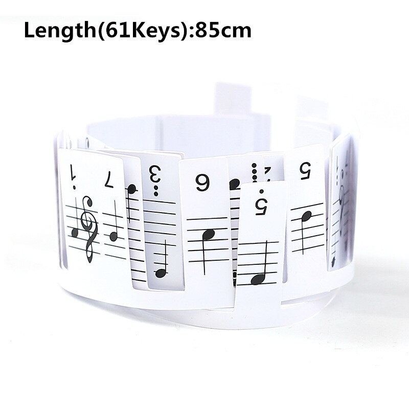 Pegatina de Tono de teclado de Piano grande/vertical/eléctrico, 88/61 teclas, pegatinas de notación de personal Musical, novedad, sin pasta: 61Keys