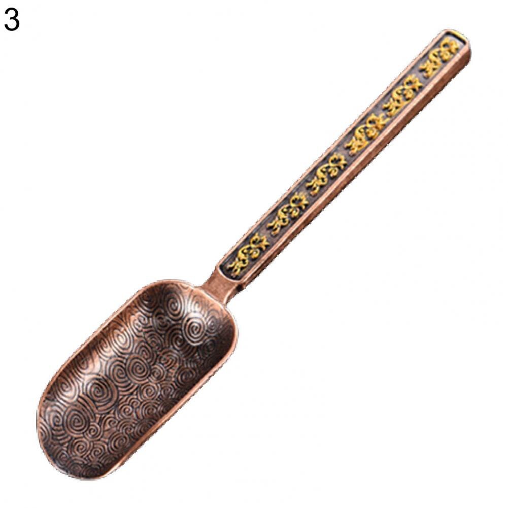 Cuchara de té de bronce Retro Para casa de té, cucharón compacto y versátil de Metal, cuchara de té chino Kongfu, accesorios de herramientas: 3