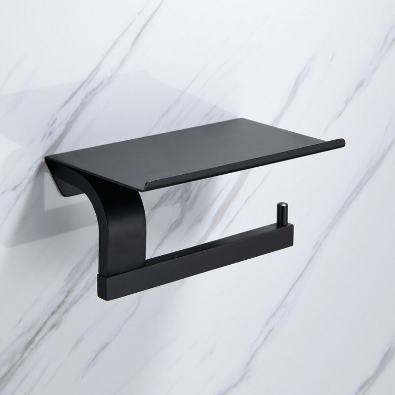 Soporte para papel de cocina, de acero inoxidable, Portarrollos de papel negro para baño, soporte de papel higiénico, soporte de papel para baño hardwa