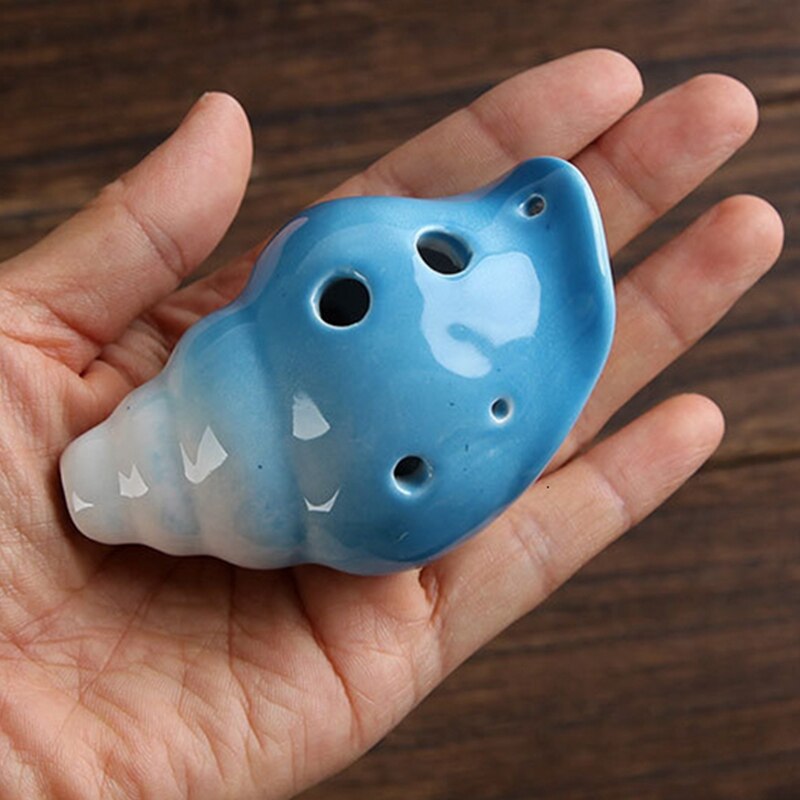 Ocarina en forma de concha de 6 agujeros, juguete hecho a mano portátil para principiantes, para el día de la madre y del padre, Mini instrumentos musicales