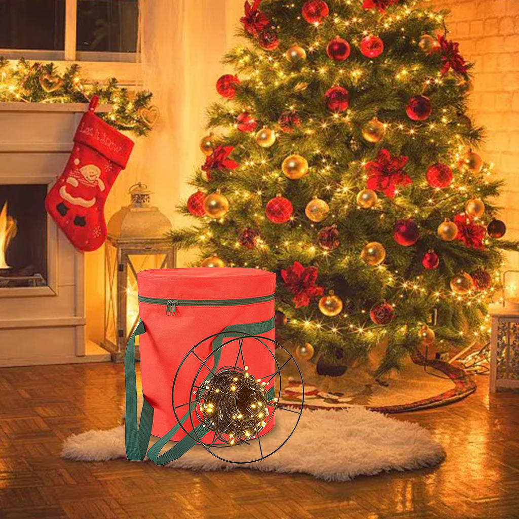Christmas Light Storage Bag Tear-Proof Heavy Duty Reinforced Stitched Handles Containers for Lights Bulbs