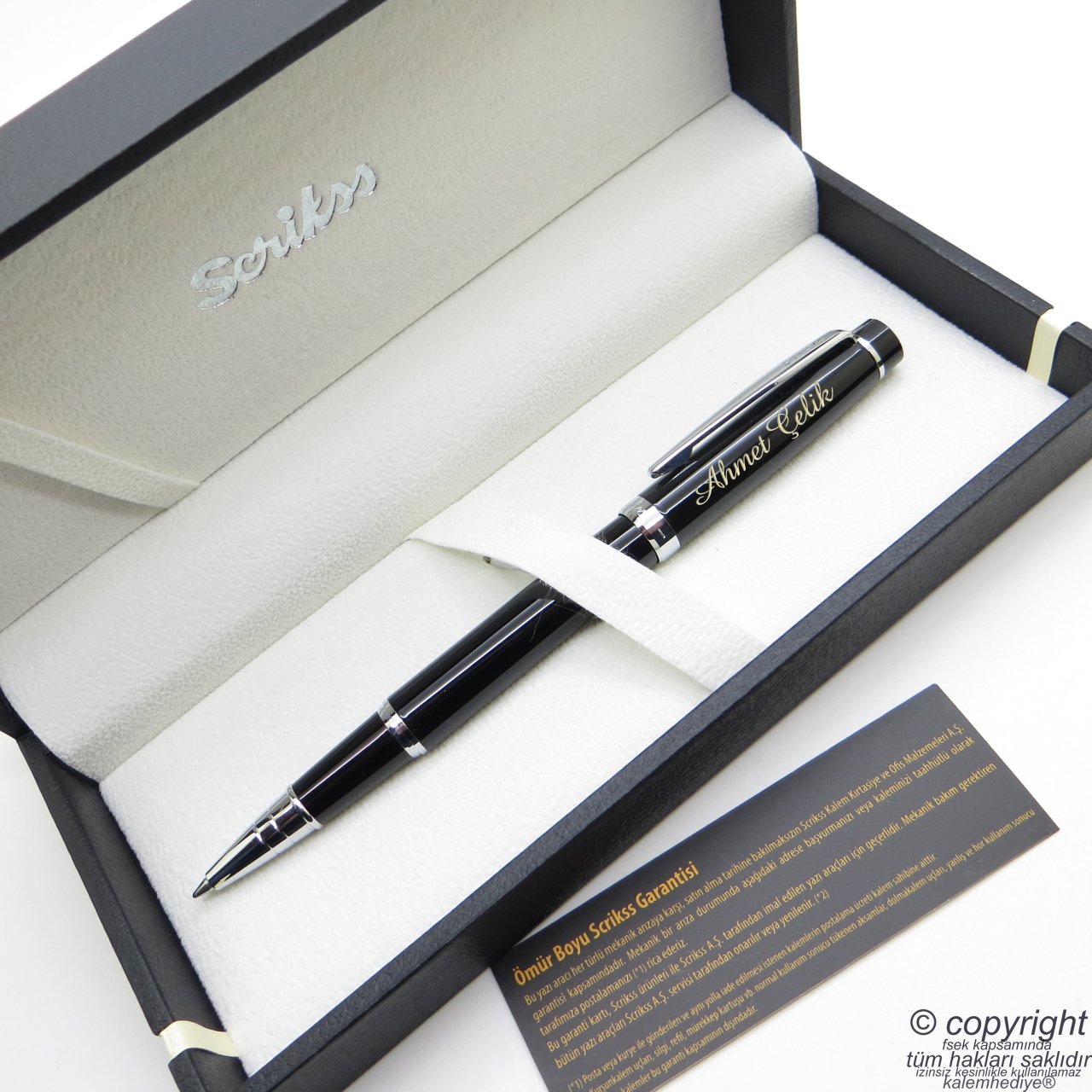 Scrikss 38 black chrome Roller pen | Scrikss pen |... – Vicedeal