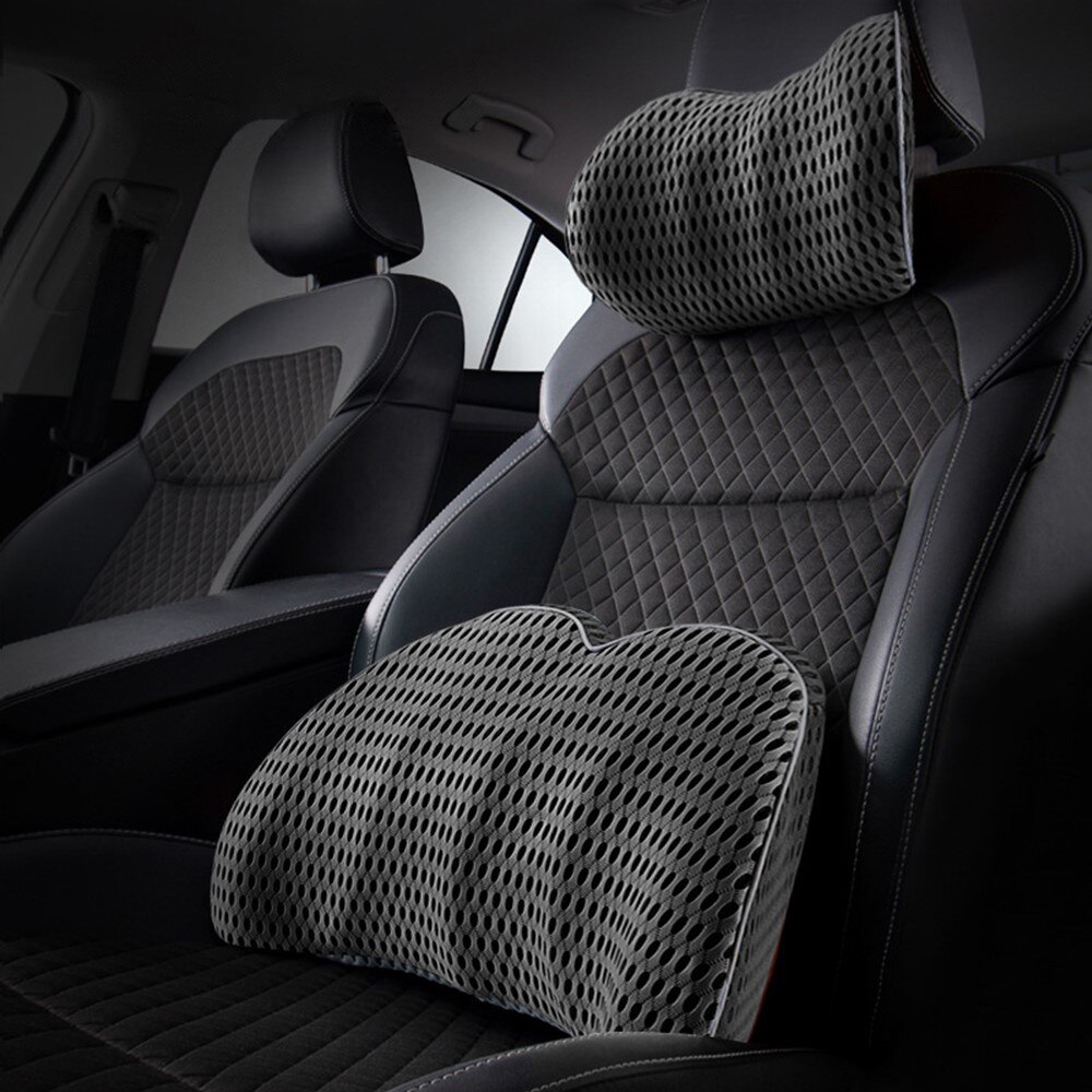 Ademend Auto Hoofdsteun Nekkussen Ondersteuning Universele Zachte Nek Kussens Kussen Memory Foam Lendensteun Rugondersteuning Auto Accessoires: 24