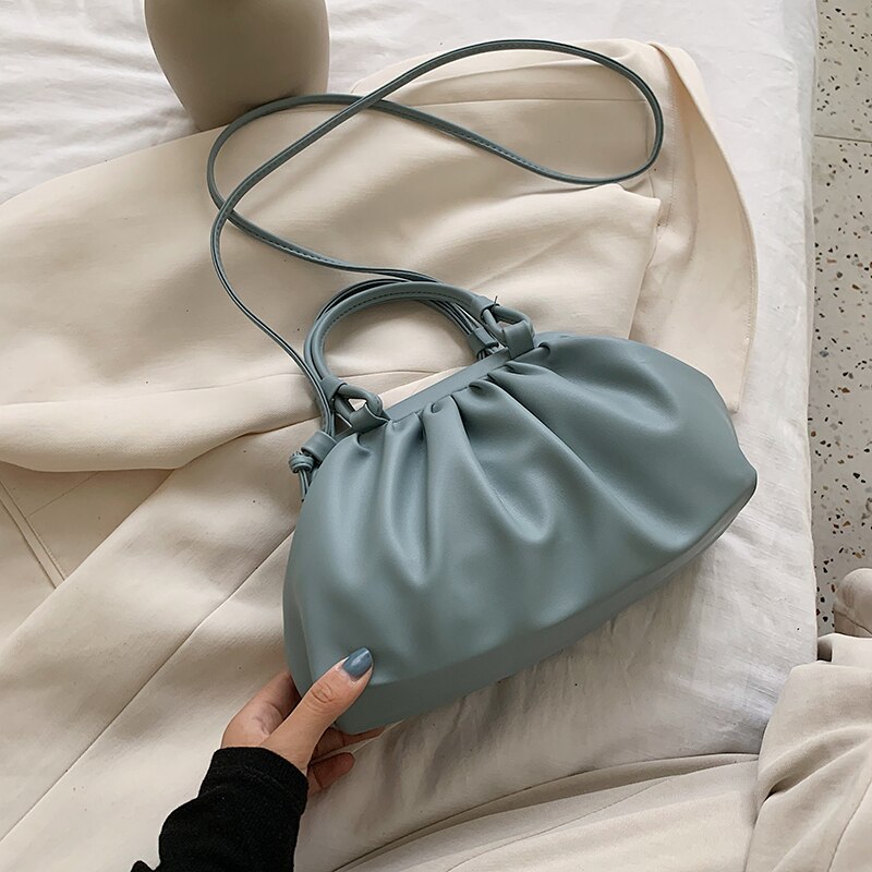 Wolke Tasche Mit Schulter Griff Sommer Weibliche Elegante Schulter Handtaschen Kleine PU Leder Umhängetaschen Für Frauen: Big Blue