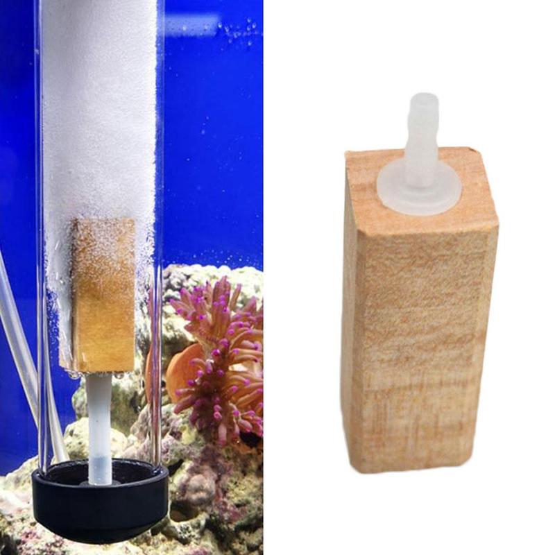 1pc akvarium naturlige træ luftboble sten diffusor akvarium dam ilt øge træ luft sten