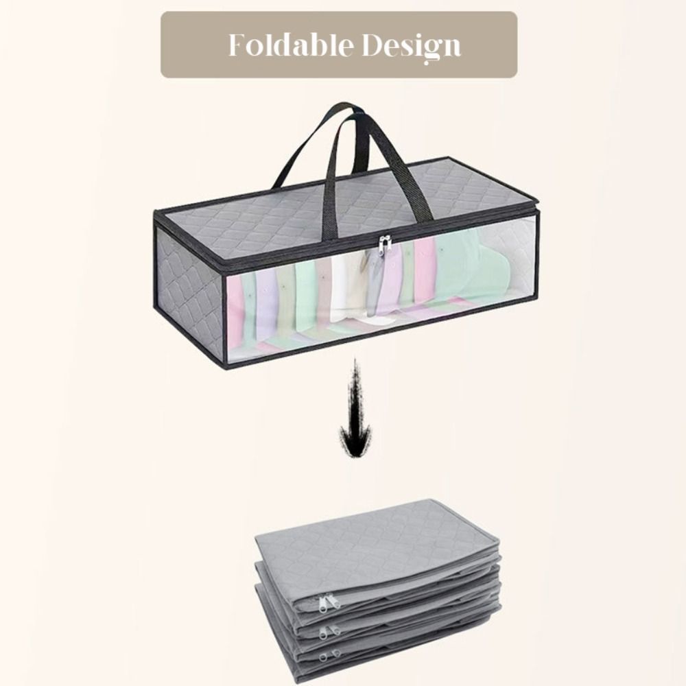 Sac de rangement sous le lit en tissu non tissé, poubelle pliable de grande capacité pour vêtements, anti-poussière avec fenêtre transparente