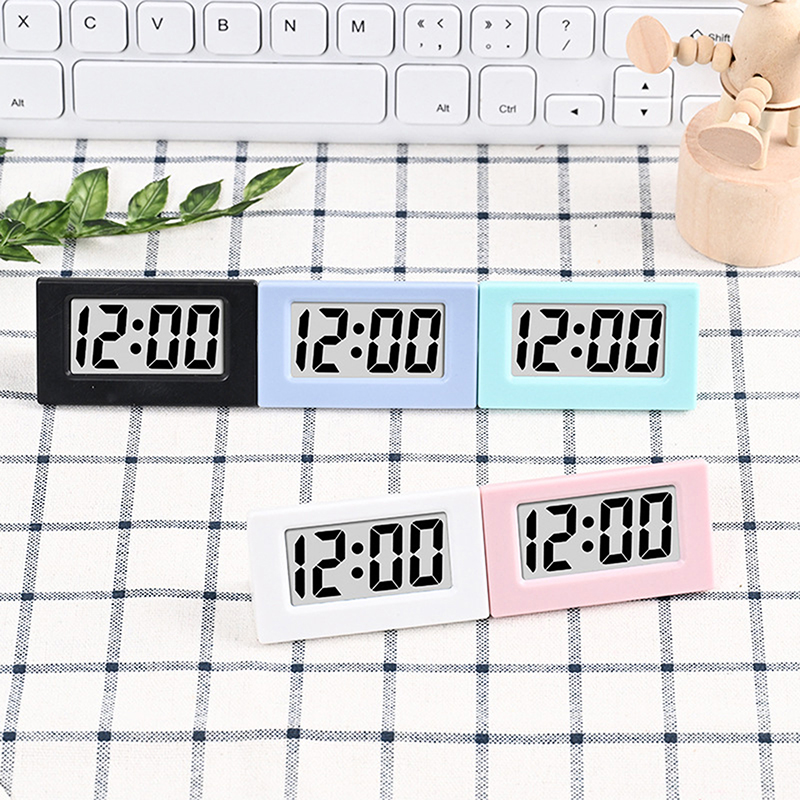1pc Mini Car Dashboard Digital Clock Portable Cute Electronic Digital Clocks Student Desktop Clock Home Office Bedroom Decor