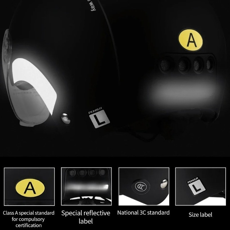 Casco con gafas para patinete eléctrico, pegatina reflectante para bicicleta de montaña o carretera, para adulto
