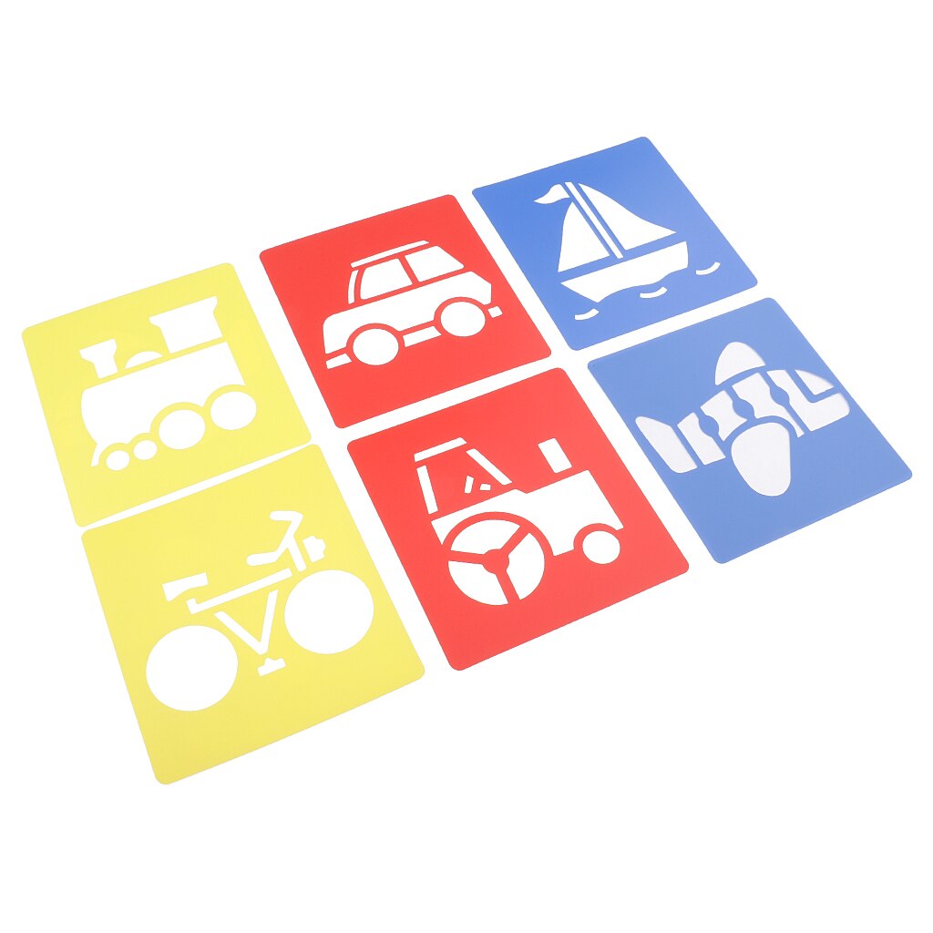 6pcs/set Plastic Drawing Templates Ruler Stencils for Kids Children Drawing Supplies