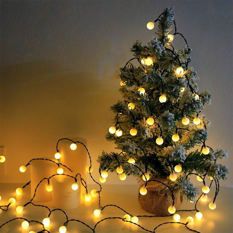 Solcellslampor med liten boll, 100 led-lampor, /50 led-lampor, /20 led -lampor, trädgård, hem, staket, balkong, trädfest, jul, halloween, bröllopsdekoration