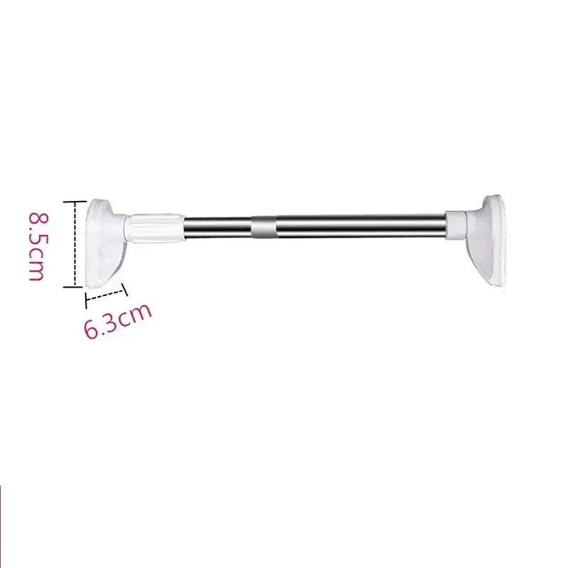 【Adjustable 】The inner rod has a spiral . The length of the white shower curtain rod is controlled by the knob and can be