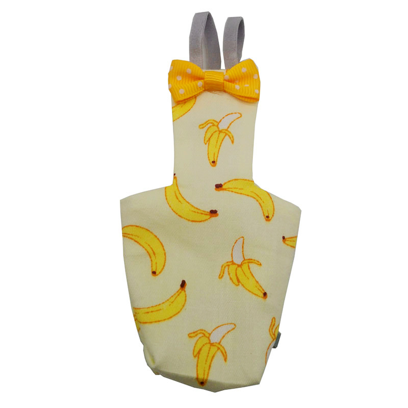 Pañales coloridos con pajarita para loros, ropa impermeable, Bonito traje de vuelo con Floral de palomas y frutas, mascota pequeña mediana: banana / S