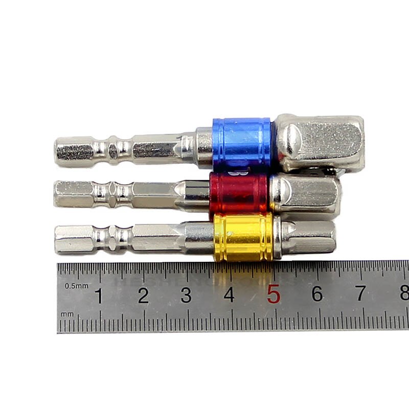3 Pcs/Set Socket Bit Adapter Set Hex Shank To "1/4" 3/8" 1/2" Impact Drill Bit Driver Electrical Drilling Head Tools Accessories