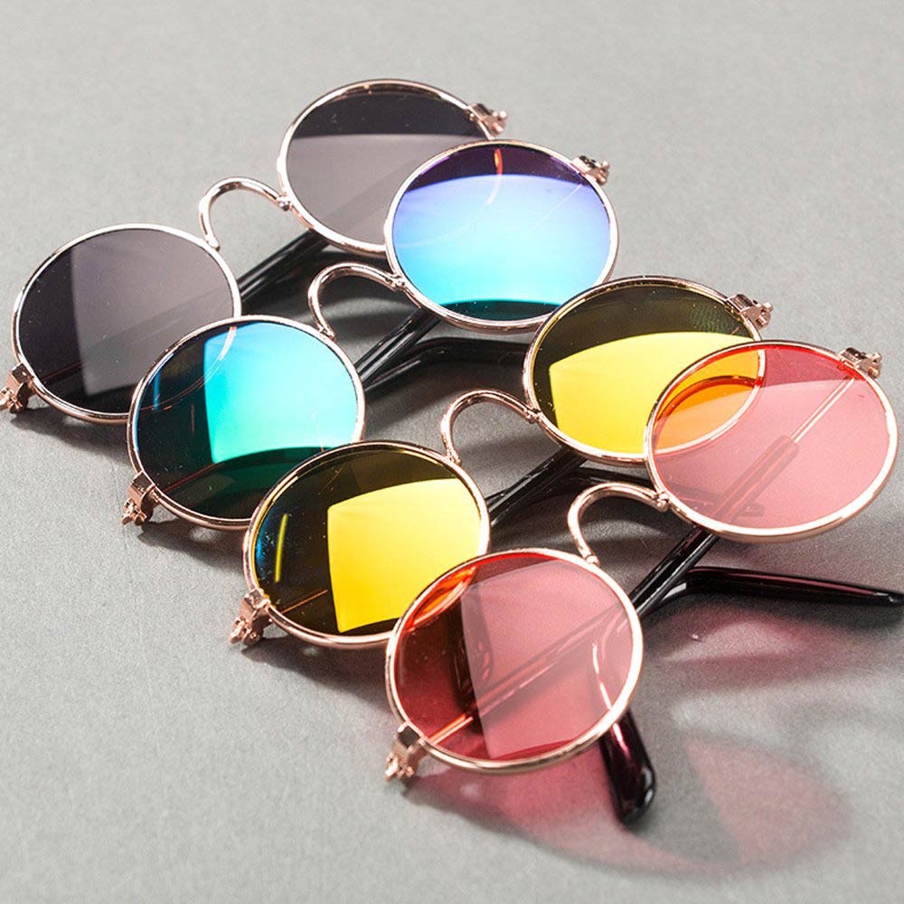 Gafas de Gato suave para mascotas, gafas de sol de color aleatorio para perro, perrito, gato, ojos, fotos, productos para mascotas: Random Color