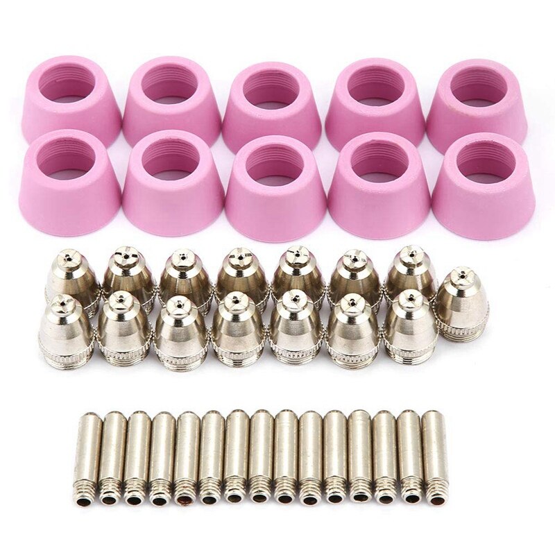 AG-60 SG-55 Plasma Cutter Kit, 40Pc Electrode Nozzles Cups Kit Plasma Cutter Cutting Torch Consumables Work with CUT60, LGK60, P