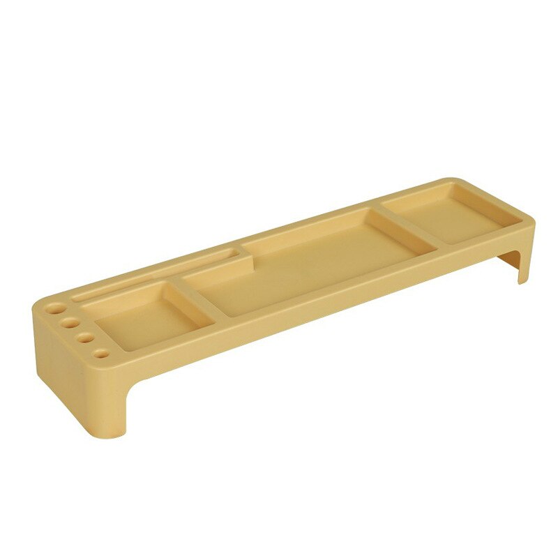 Office Stationery Storage Box Keyboard Storage Rack Stationery Organizer Pencil Holder Cell Phone Stand Grid Multi-function: YELLOW