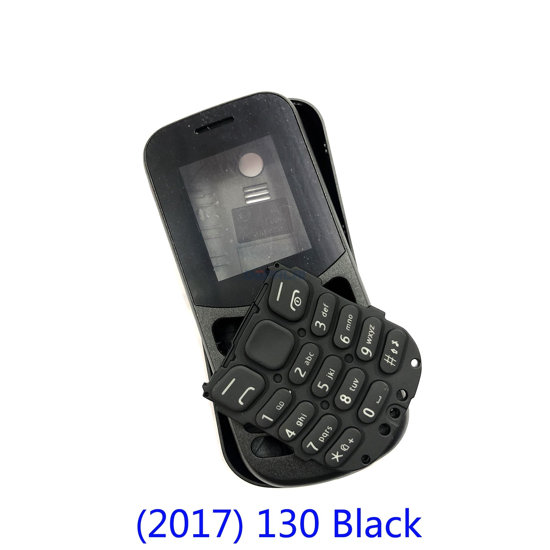 Pour Nokia 130 TA-1017 130 DS RM-1035 Rm1122 boîtier complet de téléphone portable: (2017) 130 Black