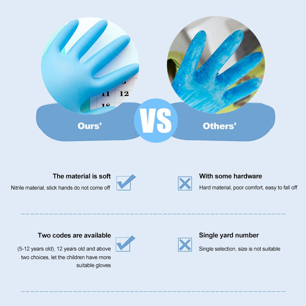 Guantes de nitrilo desechables para niños y niñas, manoplas para pintar con Graffiti, barro, d2, 20 unidades