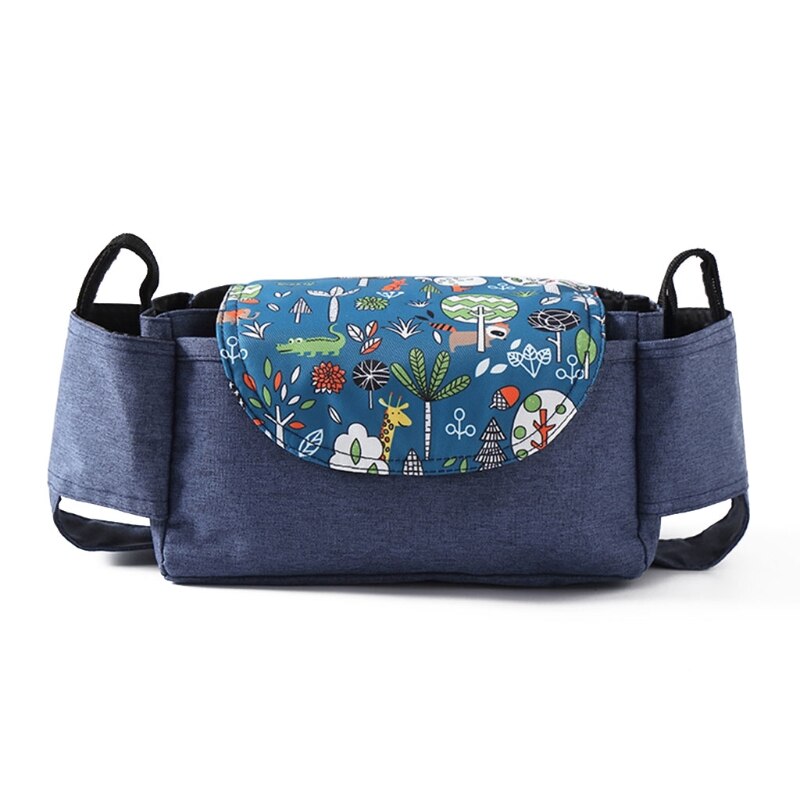 Petyoung Kinderwagen-Organizer Mit Getränkehaltern - Schwarz, Abnehmbare Tasche & Schultergurt