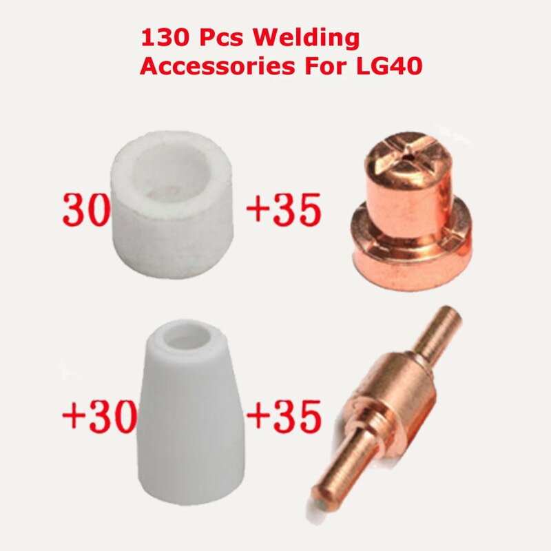 130 stuks  pt31 lg40 plasmasnijder snijbrander elektrode tip nozzle verbruiksartikel voor super 160p