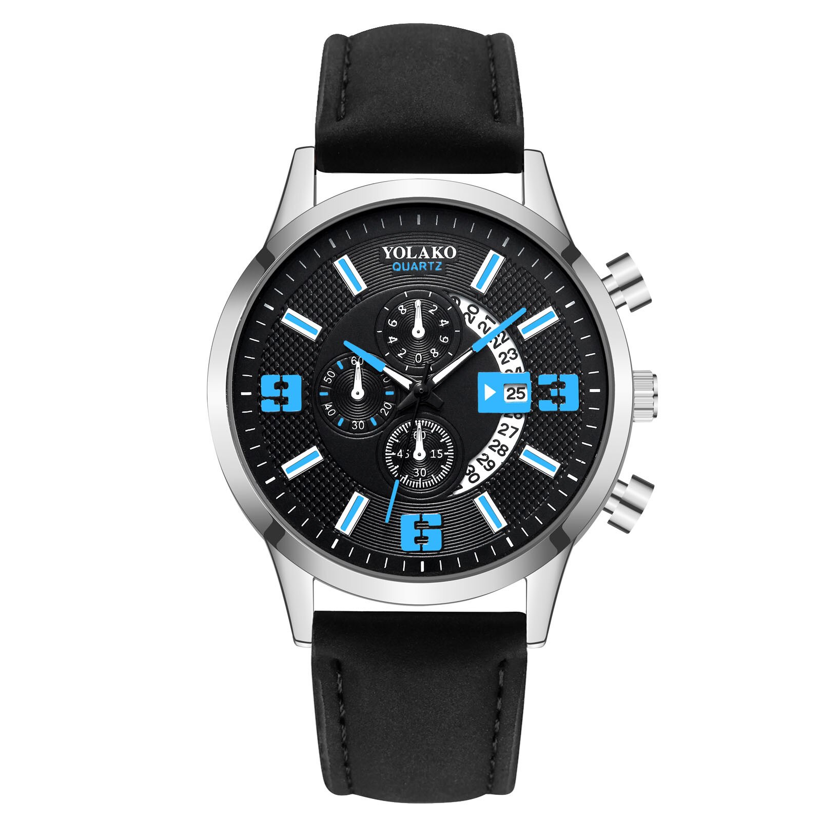 Trend Casual Mannen Quartz Horloge Stijlvolle Dial Horloges Klok Temperament Mannen Lederen Horloges Relogio Masculino: C