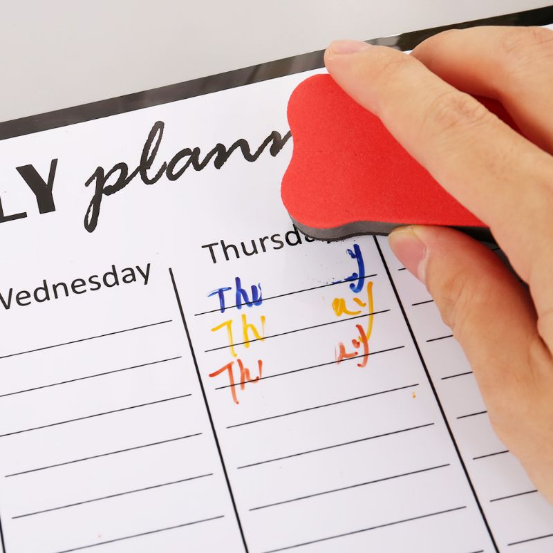 Veckoplanerare mjuk magnetisk whiteboard kylskåp magneter ritning anslagstavla påminna memo block kalender