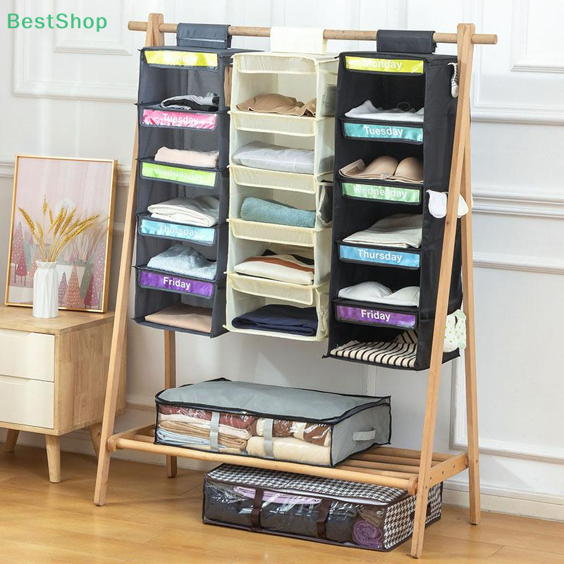 Organizer na ubrania z 5 półkami, tygodniowy, dla dzieci, wiszący organizer robić szafy, półki wiszące z motywem dni tygodnia dla dzieci.