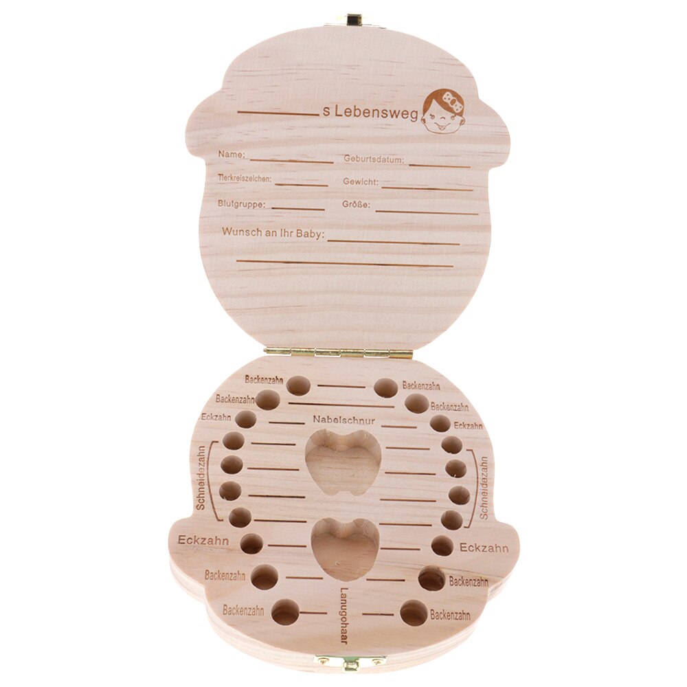 Baby groei souvenir doos gedrukt baby tand doos gekleurde houten: DYNV