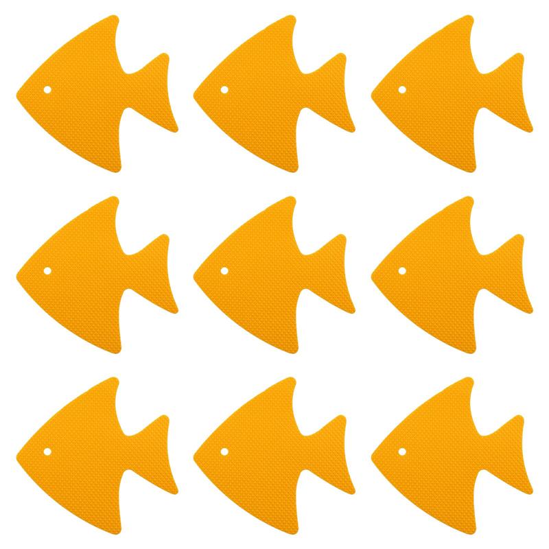 12Pcs Bad Anti-Slip Sticker Zwembad Vis Vormige Decoratieve Stickers Badkamer Vloeren Antislip Tape Badkamer Accessoires: Yellow