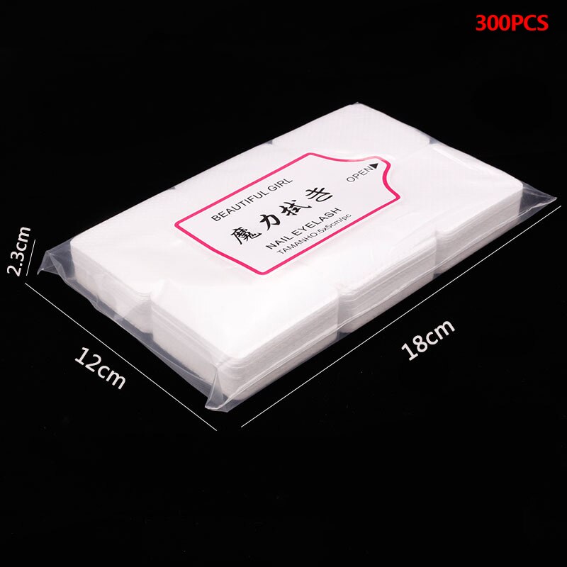 Toallitas blancas de algodón para uñas, limpiador de esmalte de uñas de Gel, almohadilla de papel para remojar, herramienta de manicura, 540/300 piezas: 300