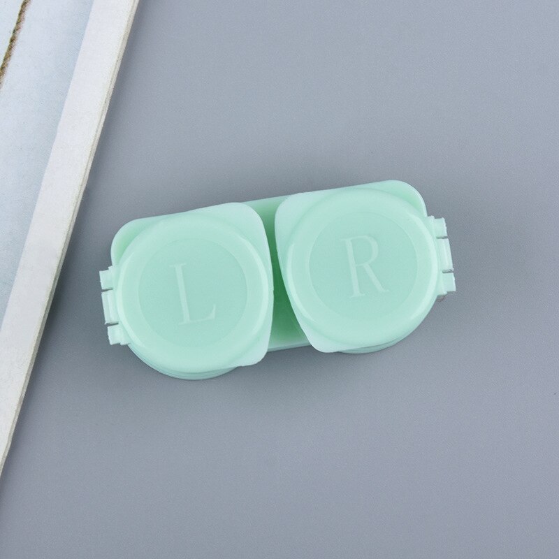 Gekleurde Eye Contact Lens Doos Voor Reizen Set Contact Lens Siliconen Pincet Lens Oplossing Opslag Houder Containers Doos: Green