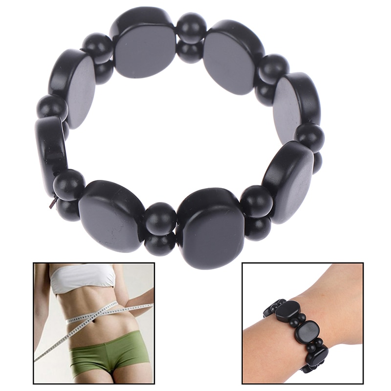 Vierkante Vorm Natuurlijke Zwarte Jade Bian Massage Armband Gezondheidszorg Voordelen Tool Bianshi Kralen Stenen Armband Massage
