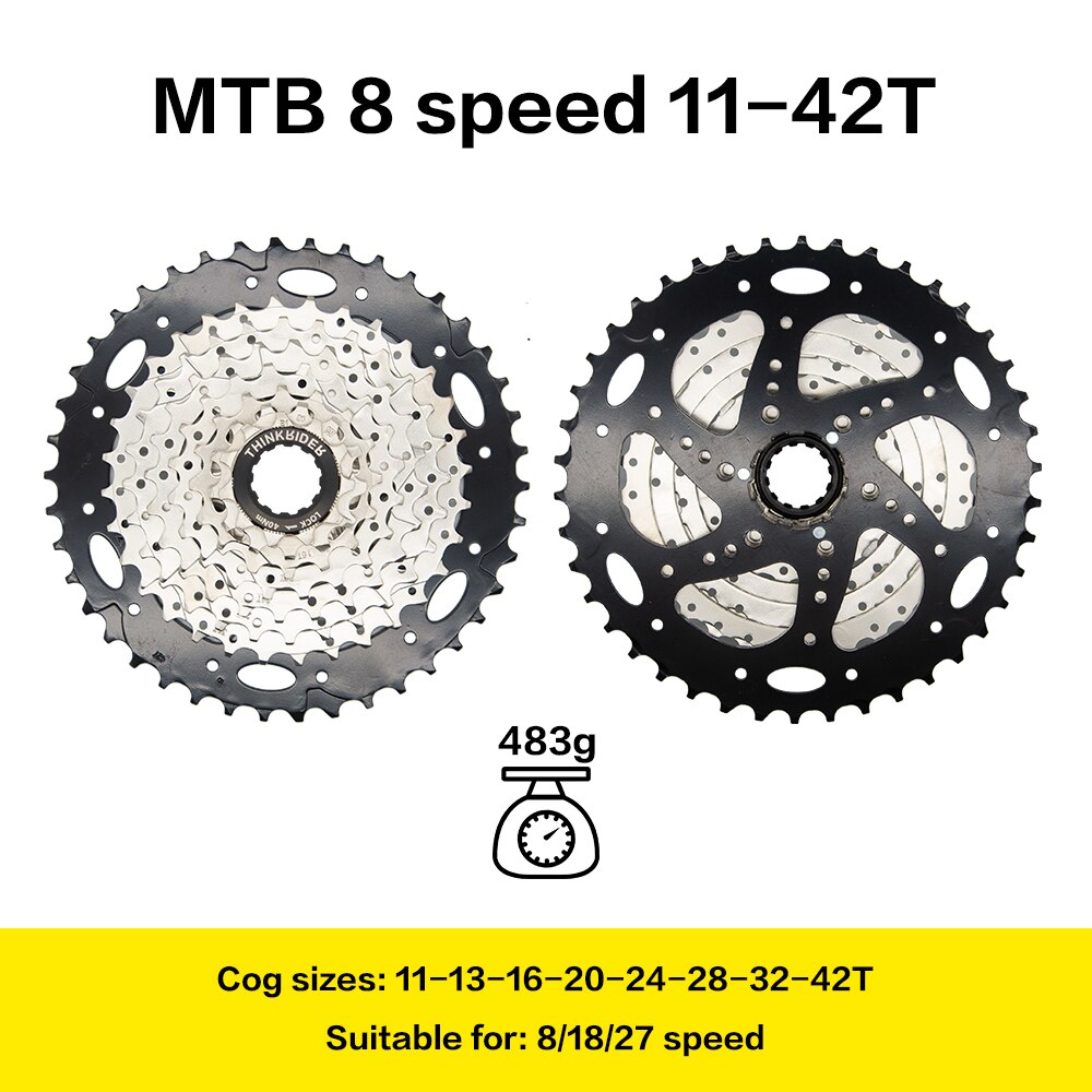 Mountain Bike Cassette – 8/9/10 Speed, Gold Flywheel, 11-32T Or 11-36T, HG Freehub Compatible, CNC Hardened Steel