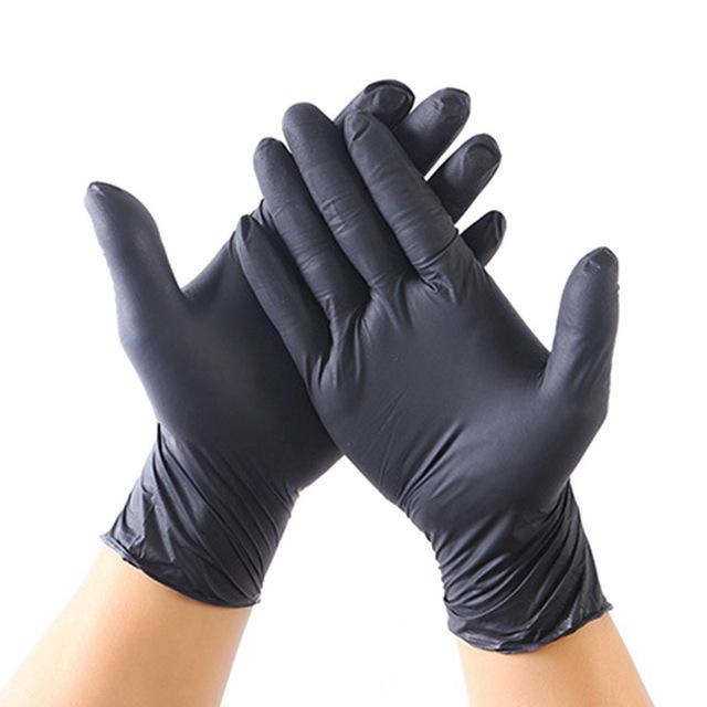 100 st engångs skyddshandskar latex diskmaskin kök arbete gummi trädgårdshandskar hushålls nitril handske: Svart / S