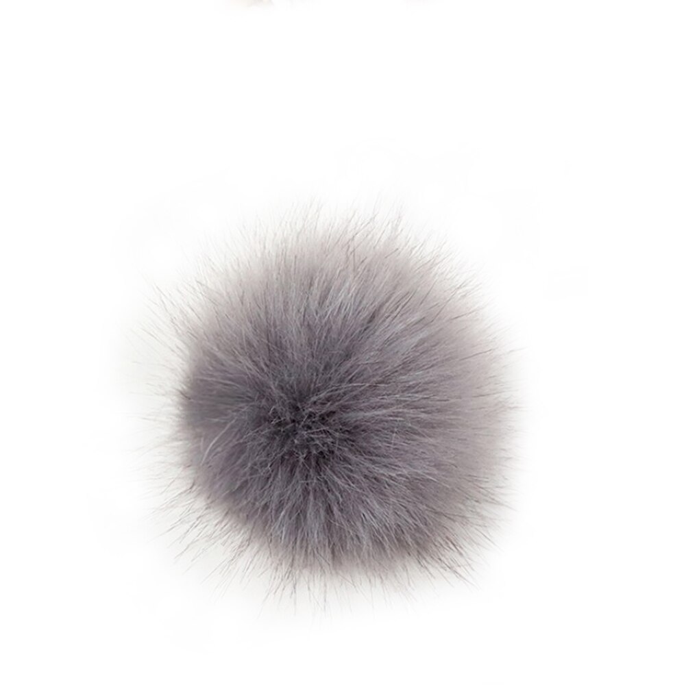 8cm fluffig päls pompom för väskor klädestillbehör antipress konstgjord polyester pom pom boll för hattar stickade mössor: Mörkgrå