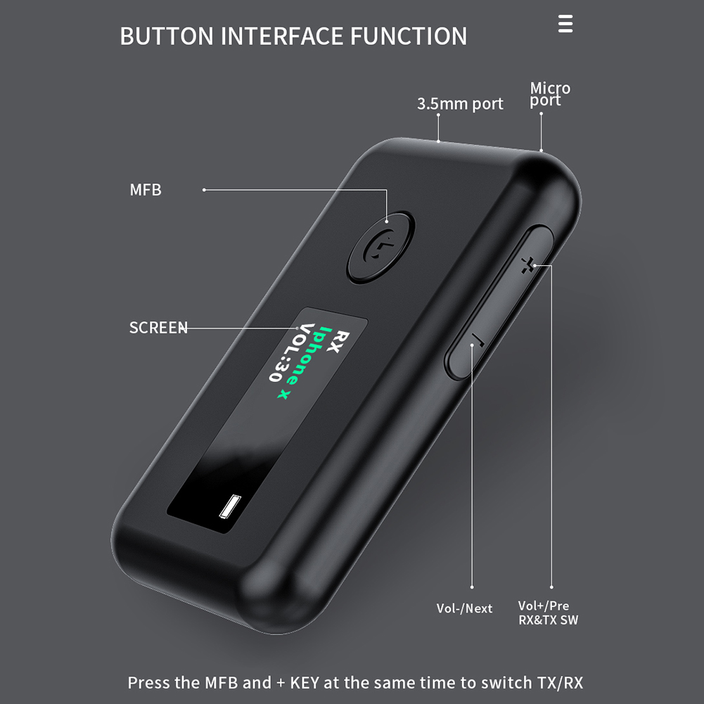 Bluetooth-compatible Adapter Dongle AUX Transmitter Receiver for PC Car Headphones Speaker Network Extender Extension Cable