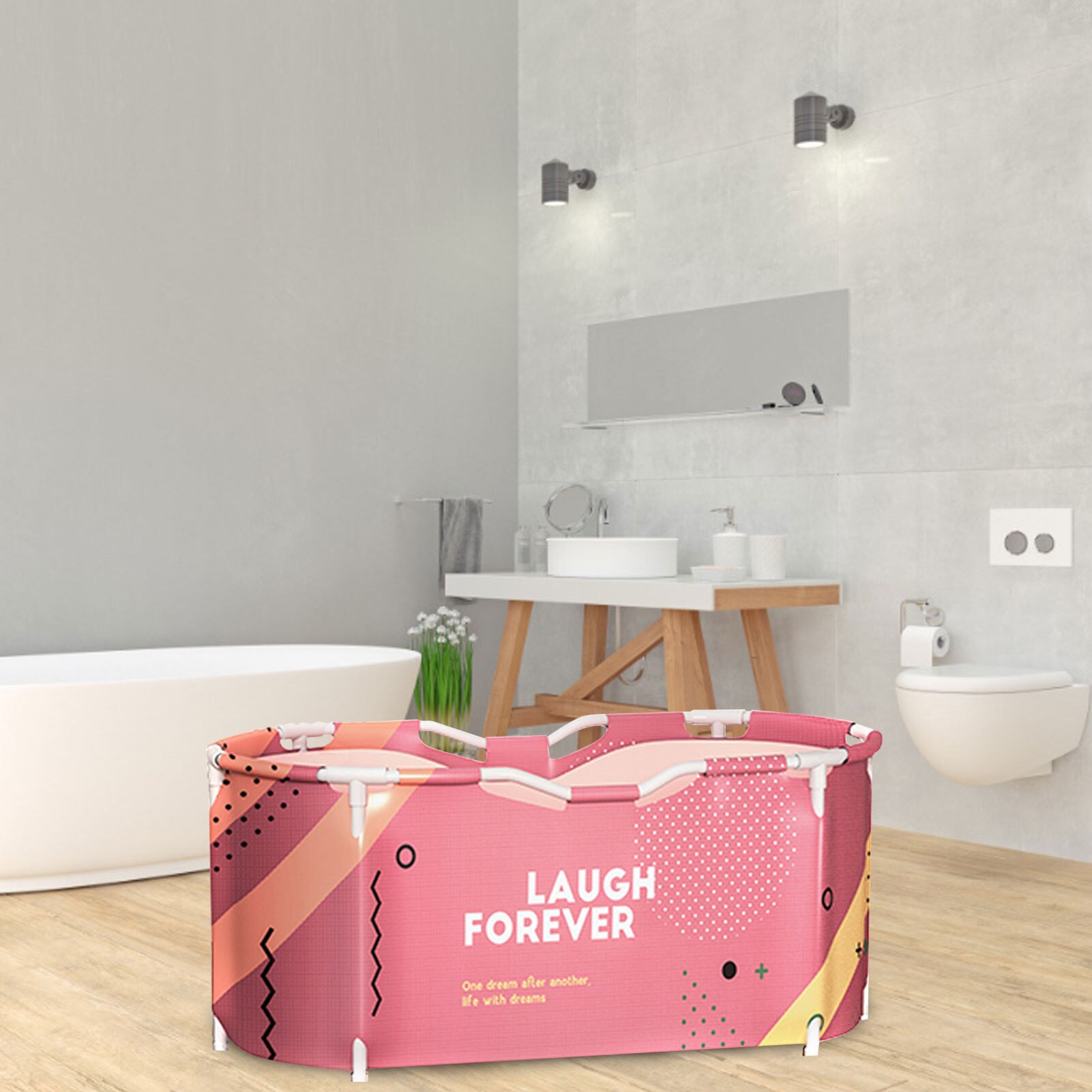 Folding Bathtub Suit Durable Comfortable Bath Skin SPA Tub Barrel Bathing Bucket Adult Household Bathroom Can Storage Bathtubs