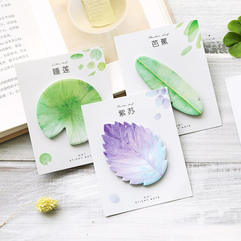30Pcs Mini Simulatie Natuurlijke Plant Blad Notitie Memo Pad Note Planner Sticker Japanse Briefpapier School Kantoorbenodigdheden