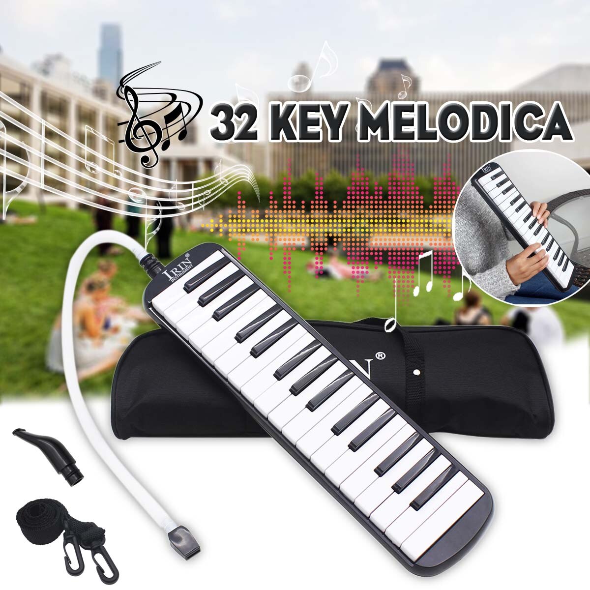 32 teclas teclado electrónico melódica armónica instrumentos musicales duraderos rendimiento con bolso