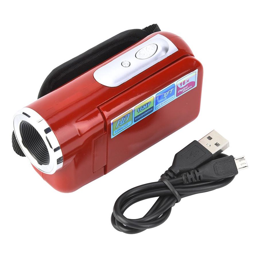 vlog camera Portable Children Kid 16X HD Digital Video Camera Camcorder with TFT LCD Sceen Digital Camcorder: Red