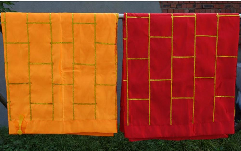 Unisex buddhistisk shaolin munk kung fu jakkesæt buddha cassock kesa robe zen lay tøj zuyi gul/rød