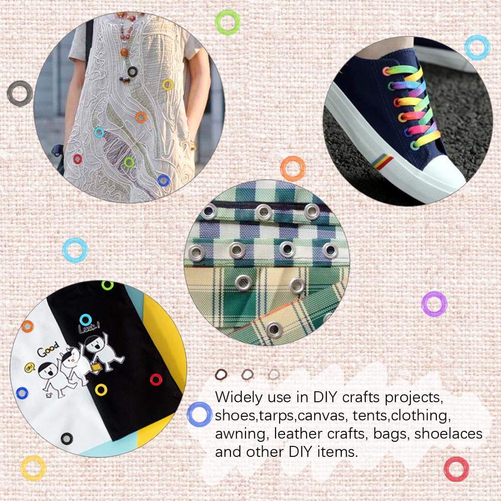 500 Sets Grommet Kit,Grommet Setting Tool Metal Eyelets Set with Install Tool Kit in Storage Box ,Leather Crafts DIY Projects