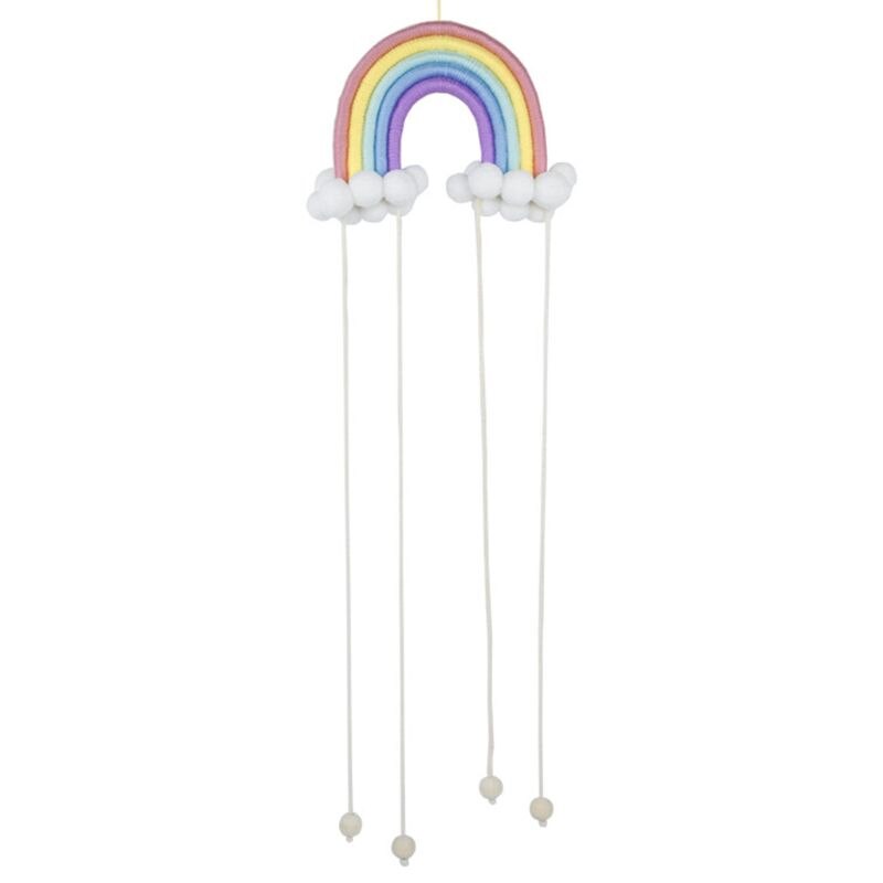 Nordique arc-en-ciel à la main tissage ornement enfants chambre tenture murale décoration de la maison T3LA: 1