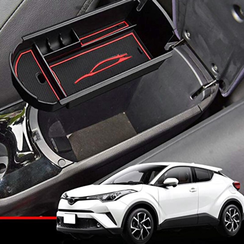 Car Styling Accessories Plastic Interior Armrest Storage Box Organizer Case Container Tray for Toyota C-Hr Chr