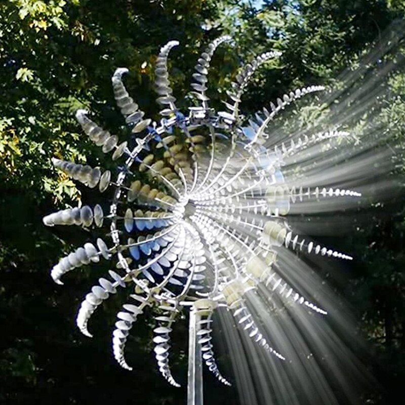 Color Unique And Magnetic Metal Windmill Solar Metal Wind Spinners